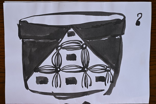 桃山陶を描いた墨絵