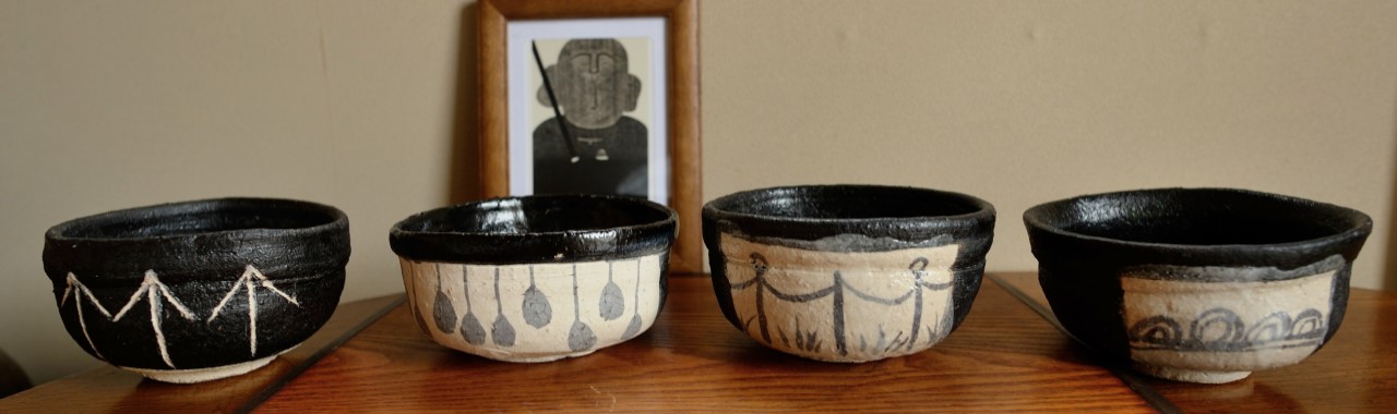 黒織部茶碗 自作