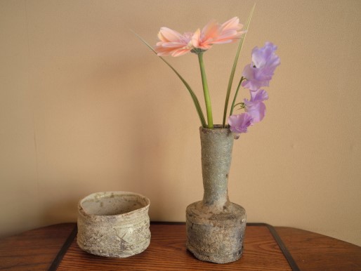 伊賀茶碗と伊賀砧花入