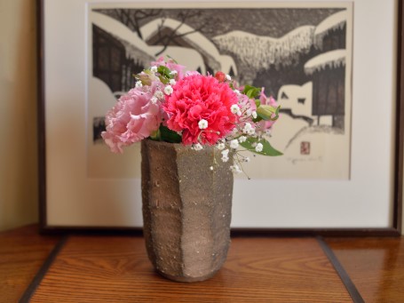 神山清子 信楽花入れ