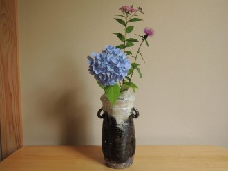 岡本作礼作 朝鮮唐津花入