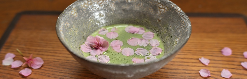井戸茶碗に桜