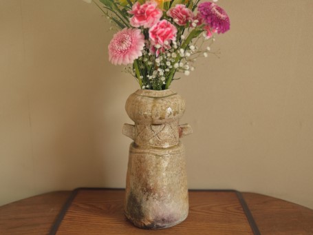 信楽人形花入れ
