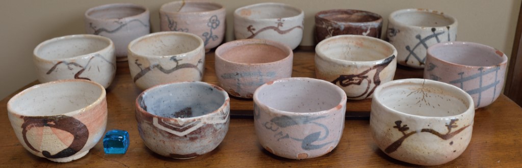 自作の志野茶碗たち